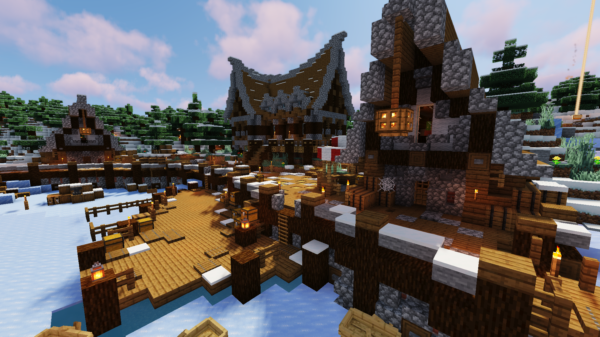 Minecraft snow village